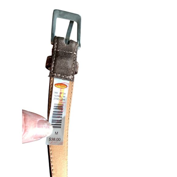 Talbots Ladies Genuine Leather Veritable Cuir Suede Leather Belt Size M NWT - Picture 3 of 5